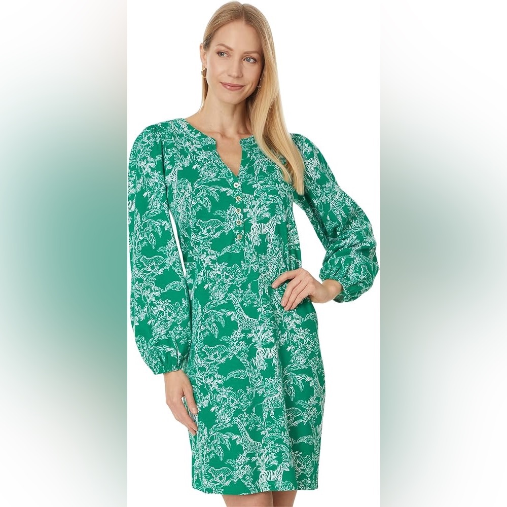 Lilly Pulitzer Fiddle Leaf Green Safari Party Dress